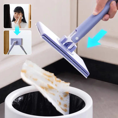 Dweil Vochtige Doekjes 71cm Kunststof Metaal Lila Vloer Keuken Snel Reinigen Zonder Emmer Vloerreiniger Handsfree Schoonmaak