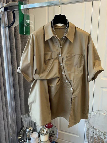 Korte Mouw Shirt voor Vrouwen Franse Stijl Geplooid - StudioMarella