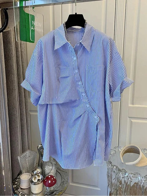 Korte Mouw Shirt voor Vrouwen Franse Stijl Geplooid