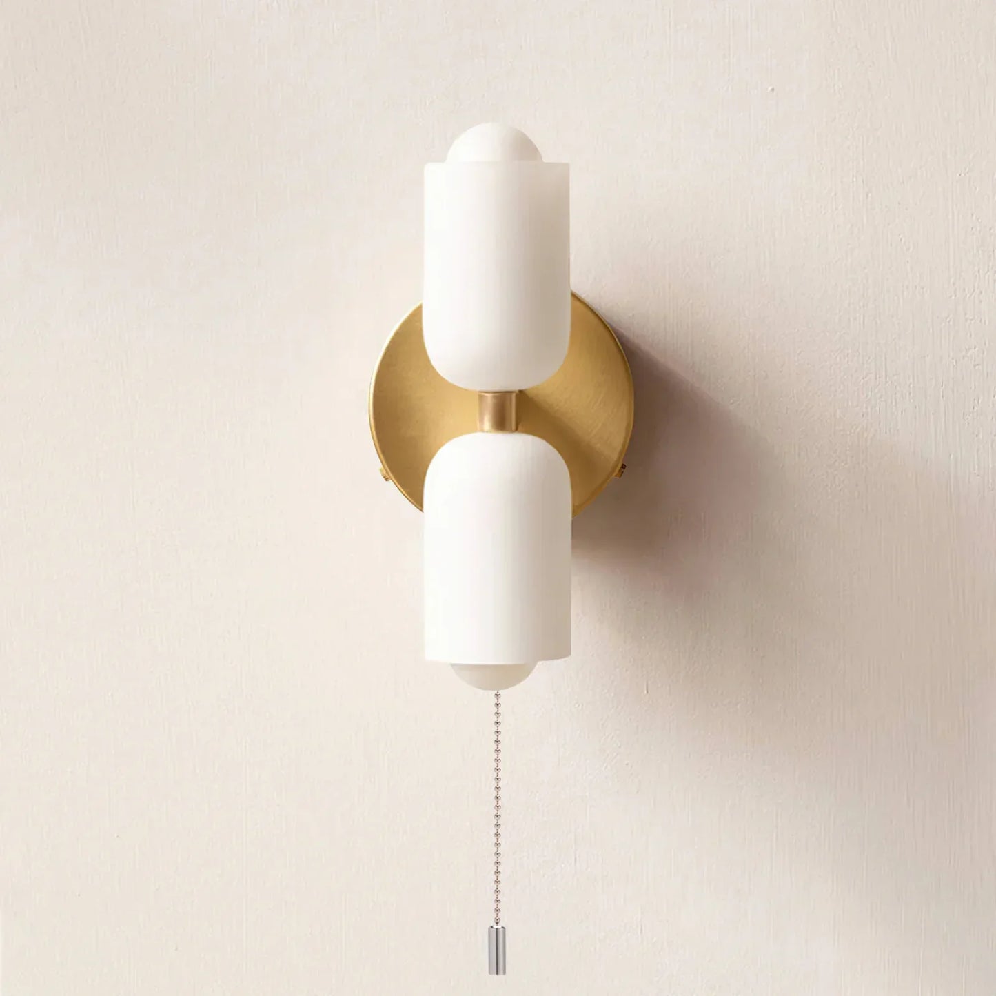 Wandlamp Dubbel Retro Frans Glas E14 Goud Slaapkamer Gang Badkamer Woonkamer Vintage