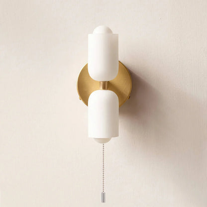 Wandlamp Dubbel Retro Frans Glas E14 Goud Slaapkamer Gang Badkamer Woonkamer Vintage
