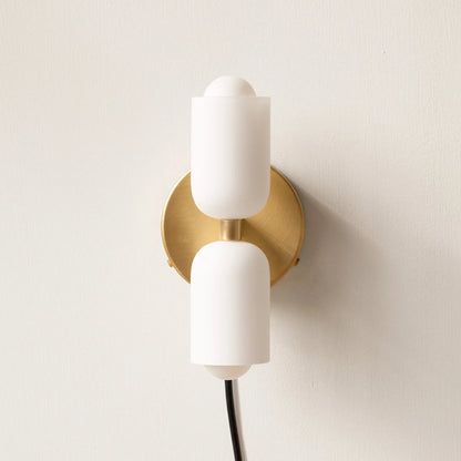 Wandlamp Dubbel Retro Frans Glas E14 Goud Slaapkamer Gang Badkamer Woonkamer Vintage