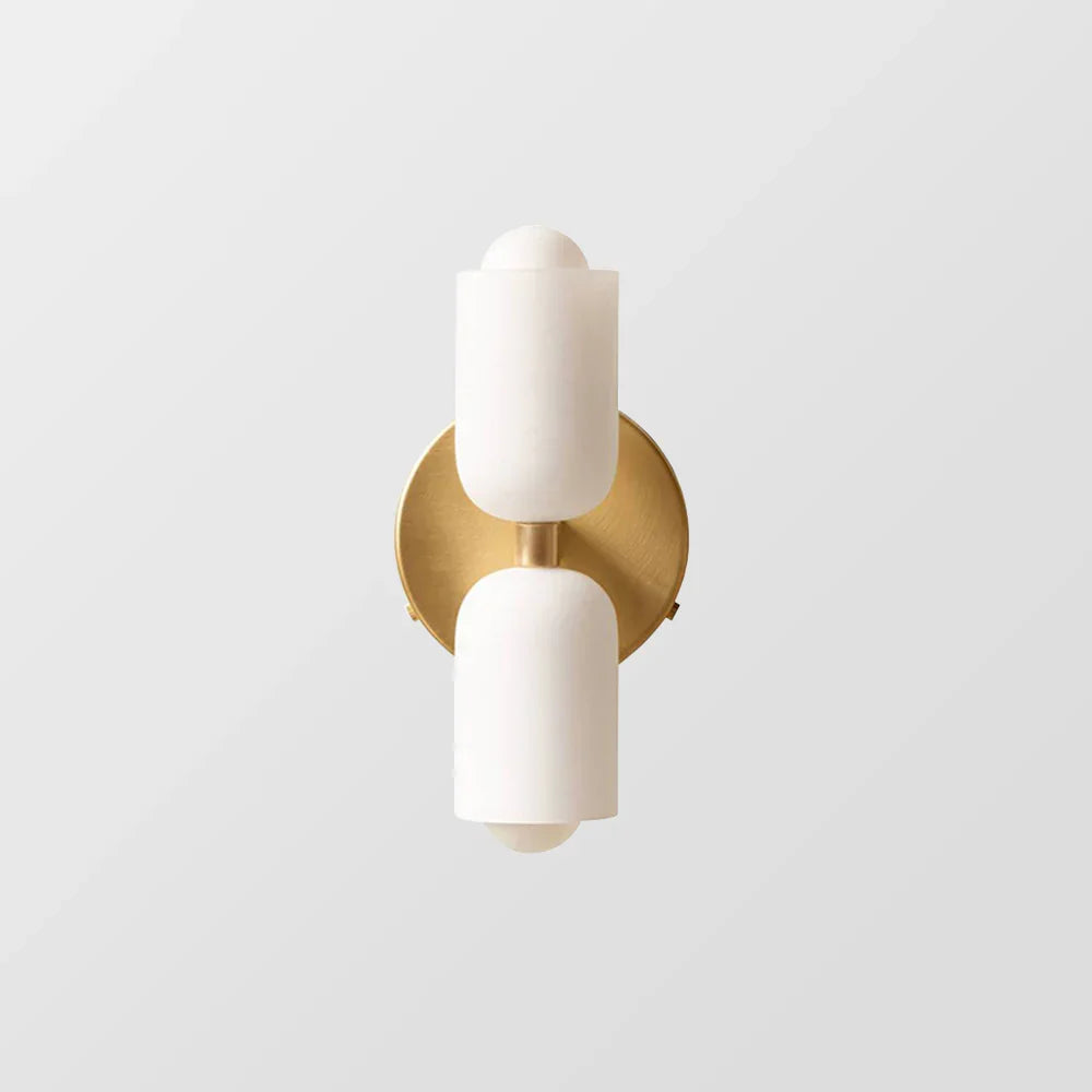 Wandlamp Dubbel Retro Frans Glas E14 Goud Slaapkamer Gang Badkamer Woonkamer Vintage