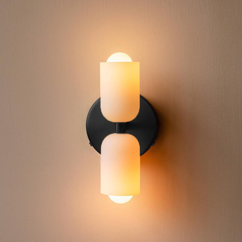 Wandlamp Dubbel Retro Frans Glas E14 Goud Slaapkamer Gang Badkamer Woonkamer Vintage