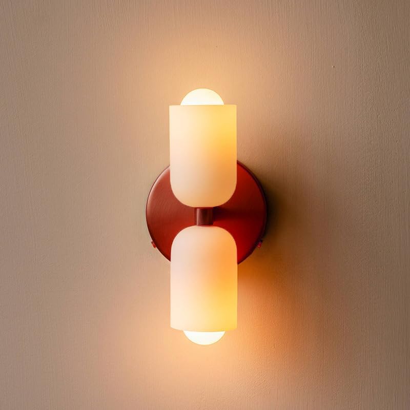 Wandlamp Dubbel Retro Frans Glas E14 Goud Slaapkamer Gang Badkamer Woonkamer Vintage