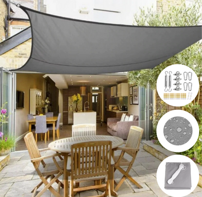 UV-werend Schaduwdoek – Driehoek & Vierkant voor Tuin Terras Balkon – Waterdicht Zonwering Zeil met Montageset