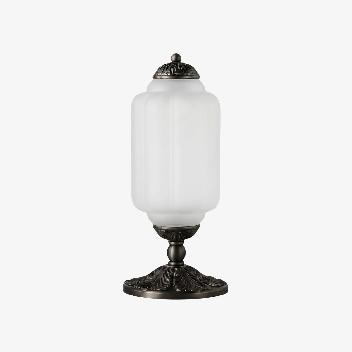 Glazen Tafellamp met Scallop Design Vintage Stijl Slaapkamer Woonkamer Accentverlichting Zwart Messing Matglas