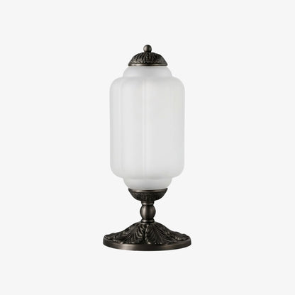 Glazen Tafellamp met Scallop Design Vintage Stijl Slaapkamer Woonkamer Accentverlichting Zwart Messing Matglas
