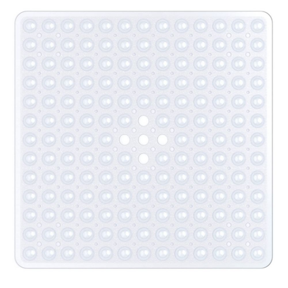 Antislip Badmat met Zuignappen – Veilig Vaste Mat voor Bad en Douche – Vierkant Design met Drainagegaten – PVC Douchevloermat – Machinewasbaarbaar