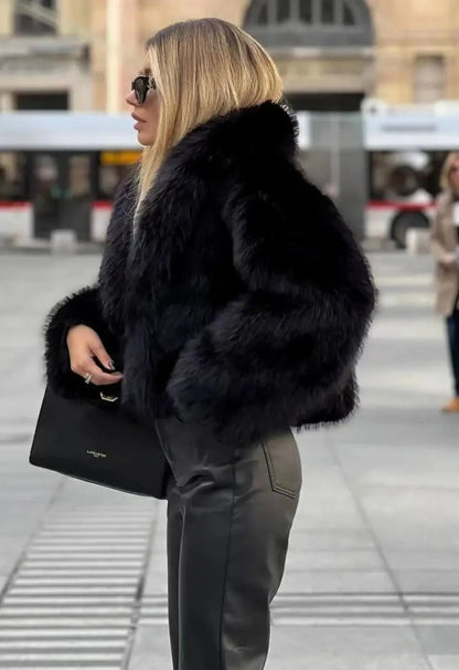 Dames Jas Kunstbont Warm Luxe Stijl