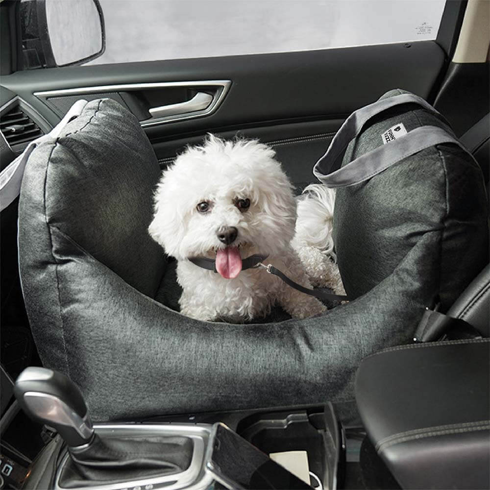 Autostoel Hondenmand First Class - Comfortabel Reiskussen voor Hond of Kat - Verstelbaar Wasbaar Autoreizen