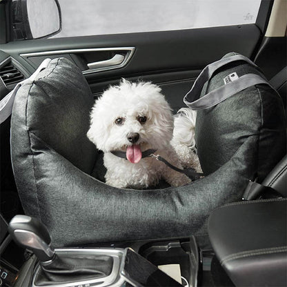 Autostoel Hondenmand First Class - Comfortabel Reiskussen voor Hond of Kat - Verstelbaar Wasbaar Autoreizen