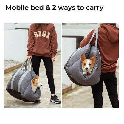 Autostoel Hondenmand First Class - Comfortabel Reiskussen voor Hond of Kat - Verstelbaar Wasbaar Autoreizen