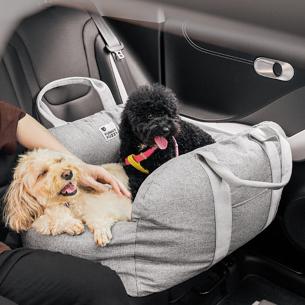 Autostoel Hondenmand First Class - Comfortabel Reiskussen voor Hond of Kat - Verstelbaar Wasbaar Autoreizen