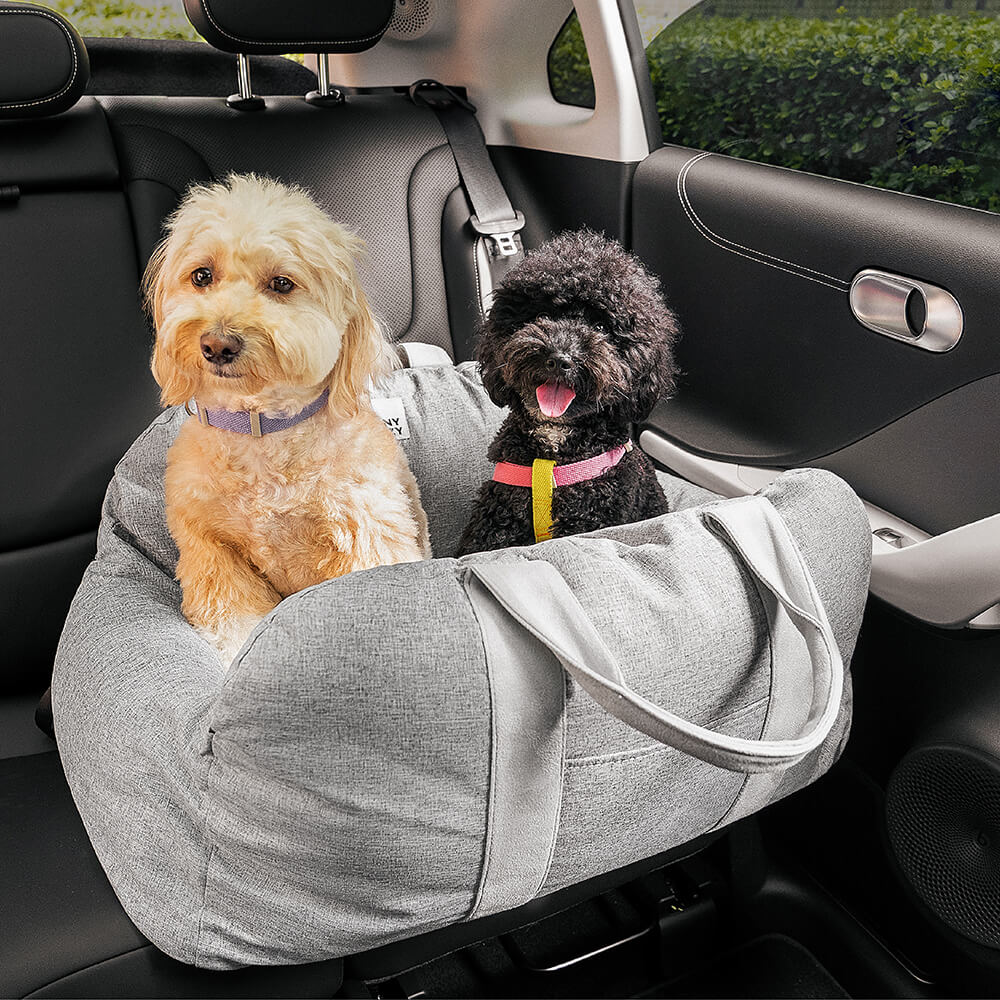 Autostoel Hondenmand First Class - Comfortabel Reiskussen voor Hond of Kat - Verstelbaar Wasbaar Autoreizen