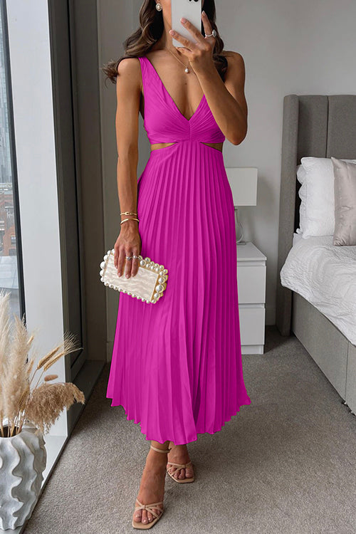 Dames Maxi-jurk Plissé Elegante Pasvorm
