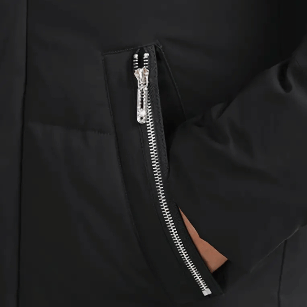 Elegante Leren Jas met Kap