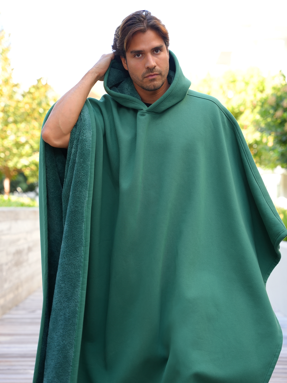 Fleece Poncho Warm en Zacht met Capuchon Luxe Kwaliteit