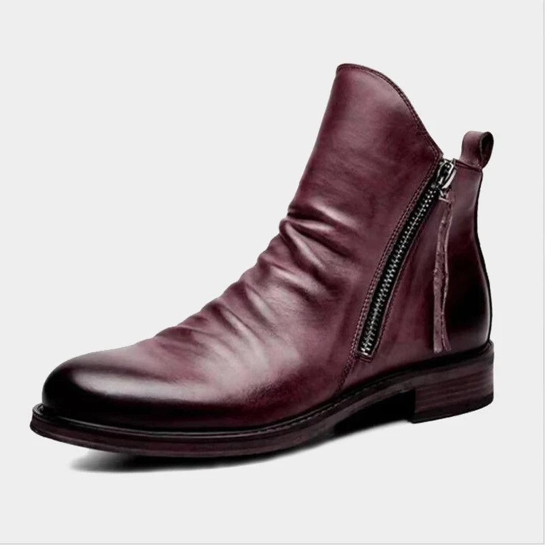 Leren Chelsea Boots Mannen Elegant Design Zwart