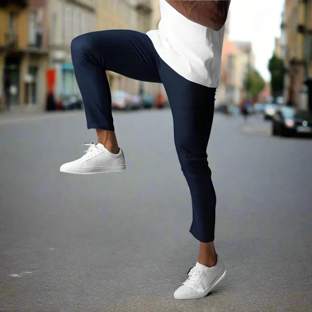 Mannen Broek Slim Fit Stretch Stijlvol Zwart