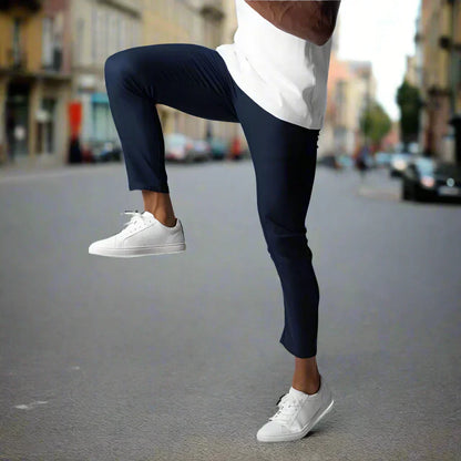 Mannen Broek Slim Fit Stretch Stijlvol Zwart
