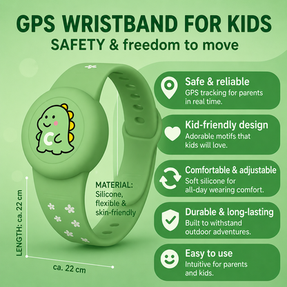 AirTag Armband Kinderen | Locatie van je Kind Volgen via Zoek Mijn | Verstelbaar Siliconen Polsbandje | Voor School, Speeltuin & Vakantie