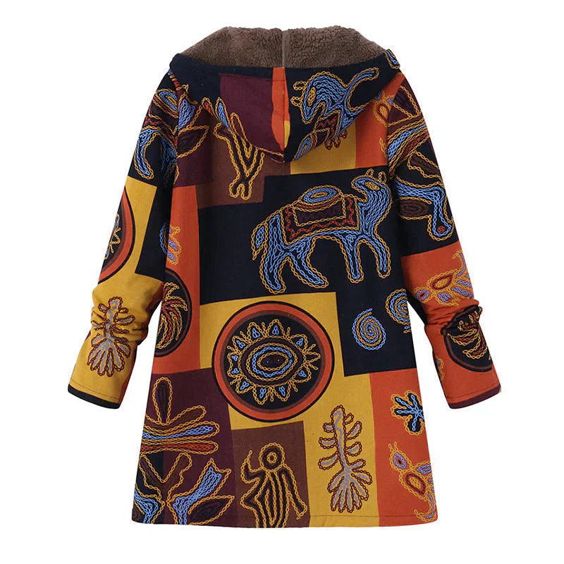 Vrouwelijke Fleece Jas Warm met Bohemian Print