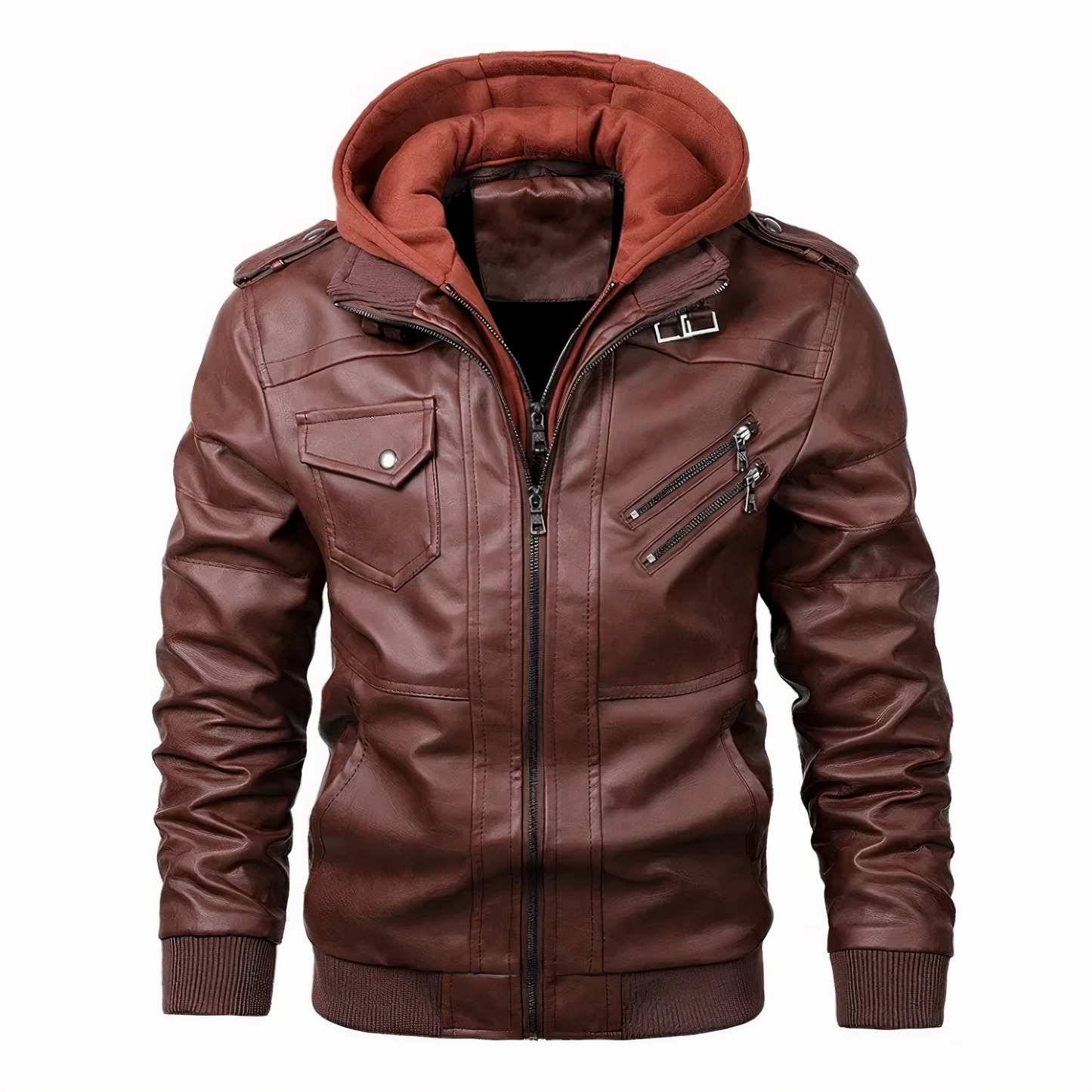 Leren Motorjack Heren Kunstleder Grant Stijl