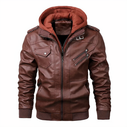 Leren Motorjack Heren Kunstleder Grant Stijl
