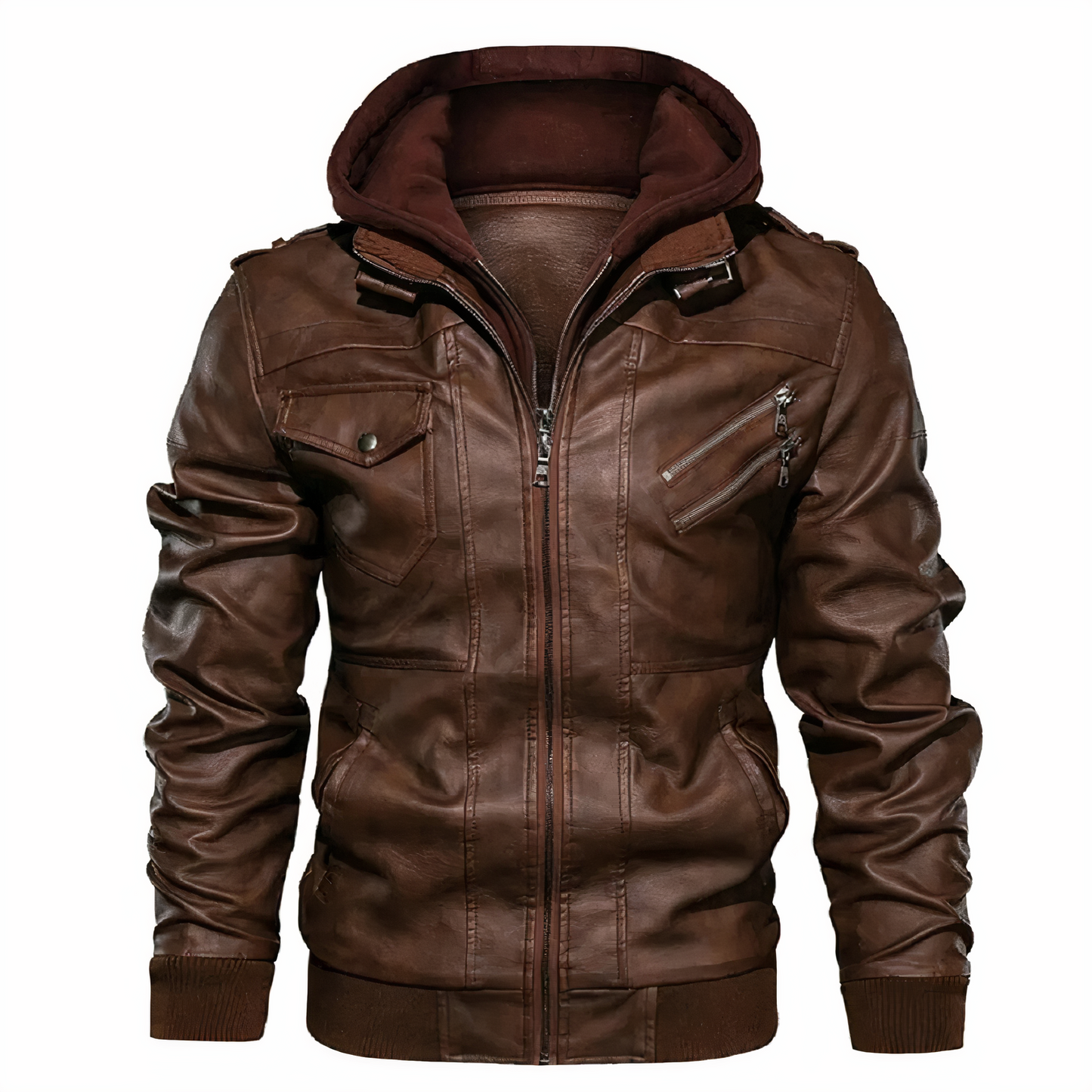 Leren Motorjack Heren Kunstleder Grant Stijl