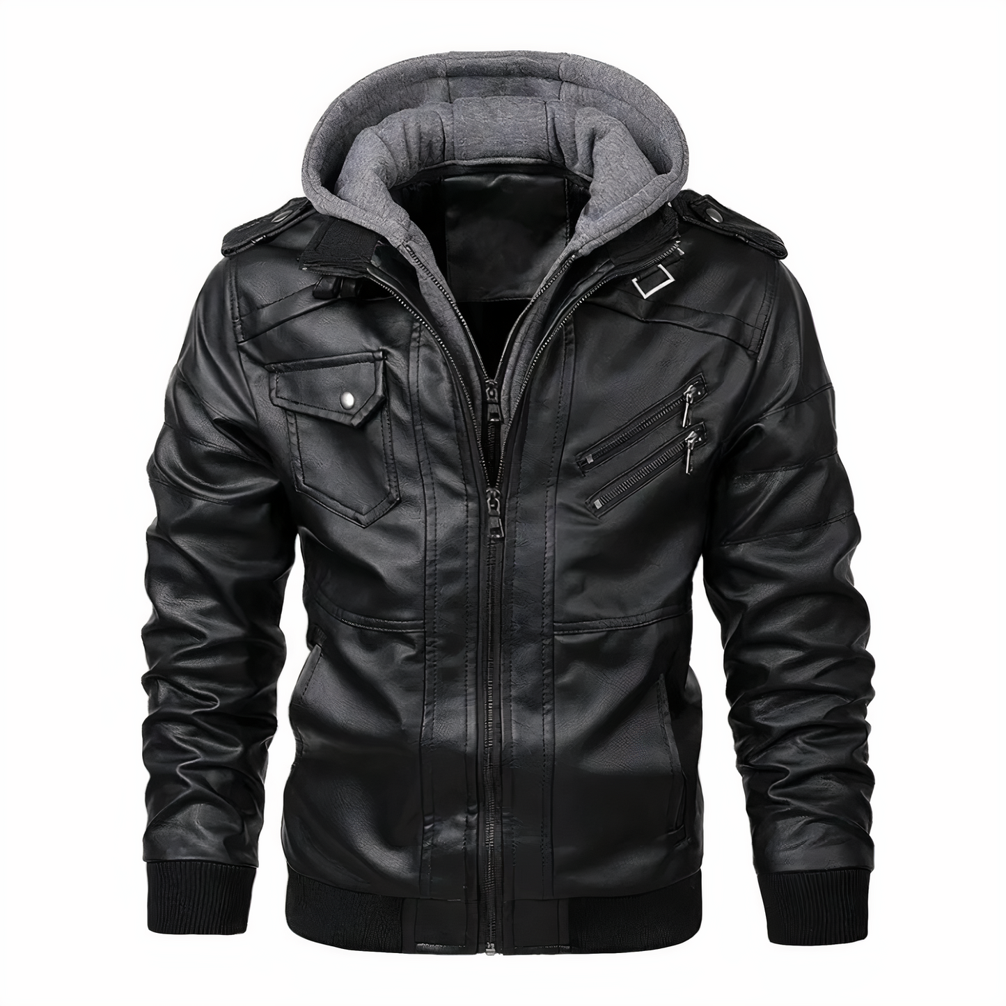 Leren Motorjack Heren Kunstleder Grant Stijl