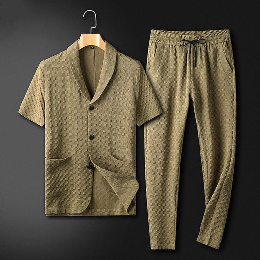 Heren Lounge Set Zacht Katoen Tweedelig Comfortabel - StudioMarella