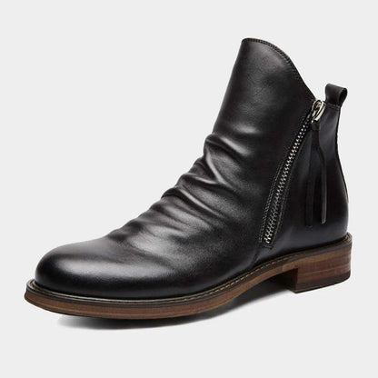 Leren Chelsea Boots Mannen Elegant Design Zwart