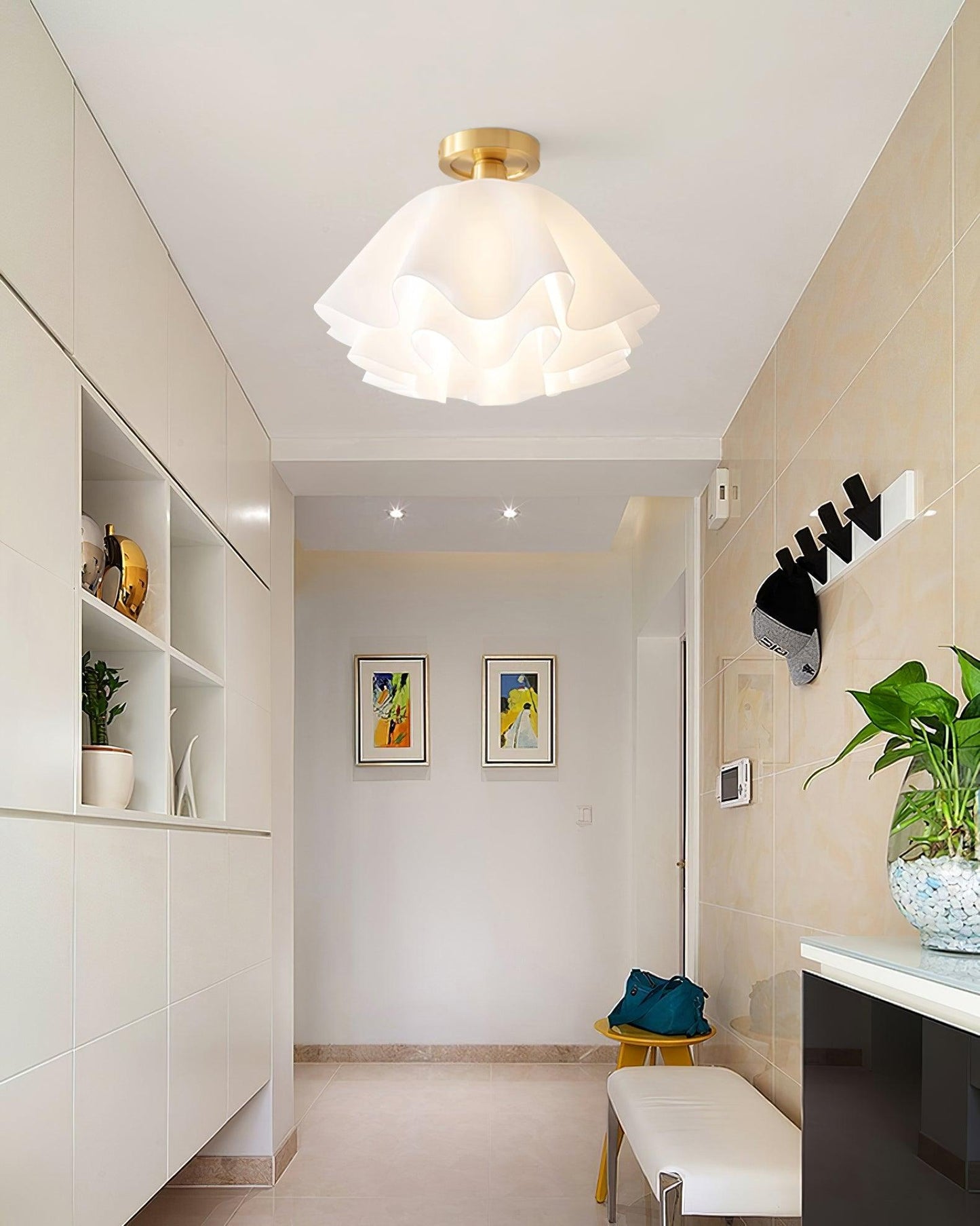 Plafondlamp Modern Gevouwen Design Acryl Koper E27 LED Woonkamer