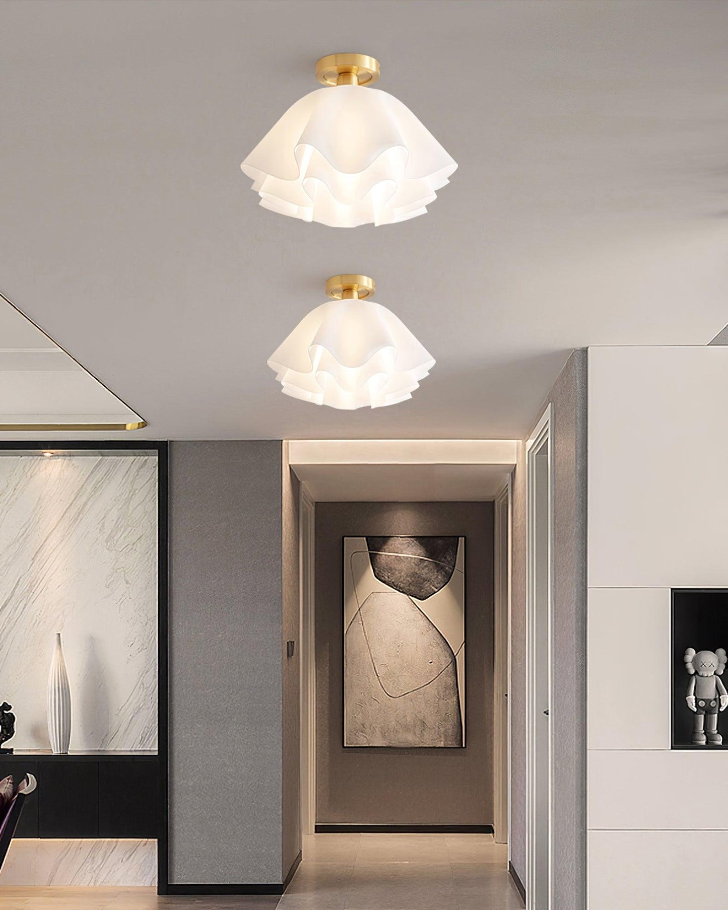 Plafondlamp Modern Gevouwen Design Acryl Koper E27 LED Woonkamer