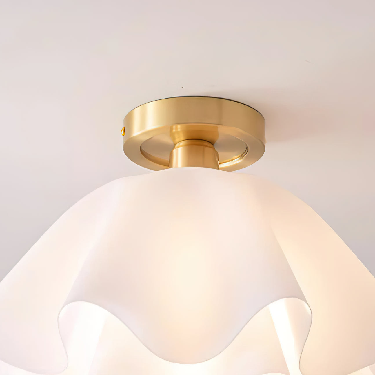 Plafondlamp Modern Gevouwen Design Acryl Koper E27 LED Woonkamer