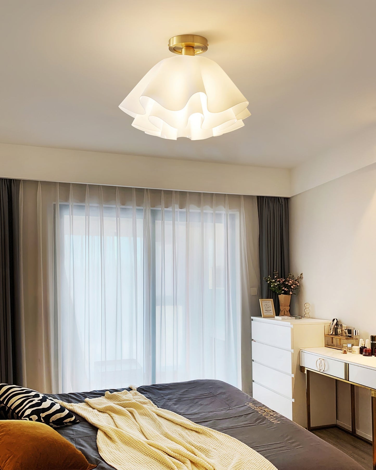 Plafondlamp Modern Gevouwen Design Acryl Koper E27 LED Woonkamer