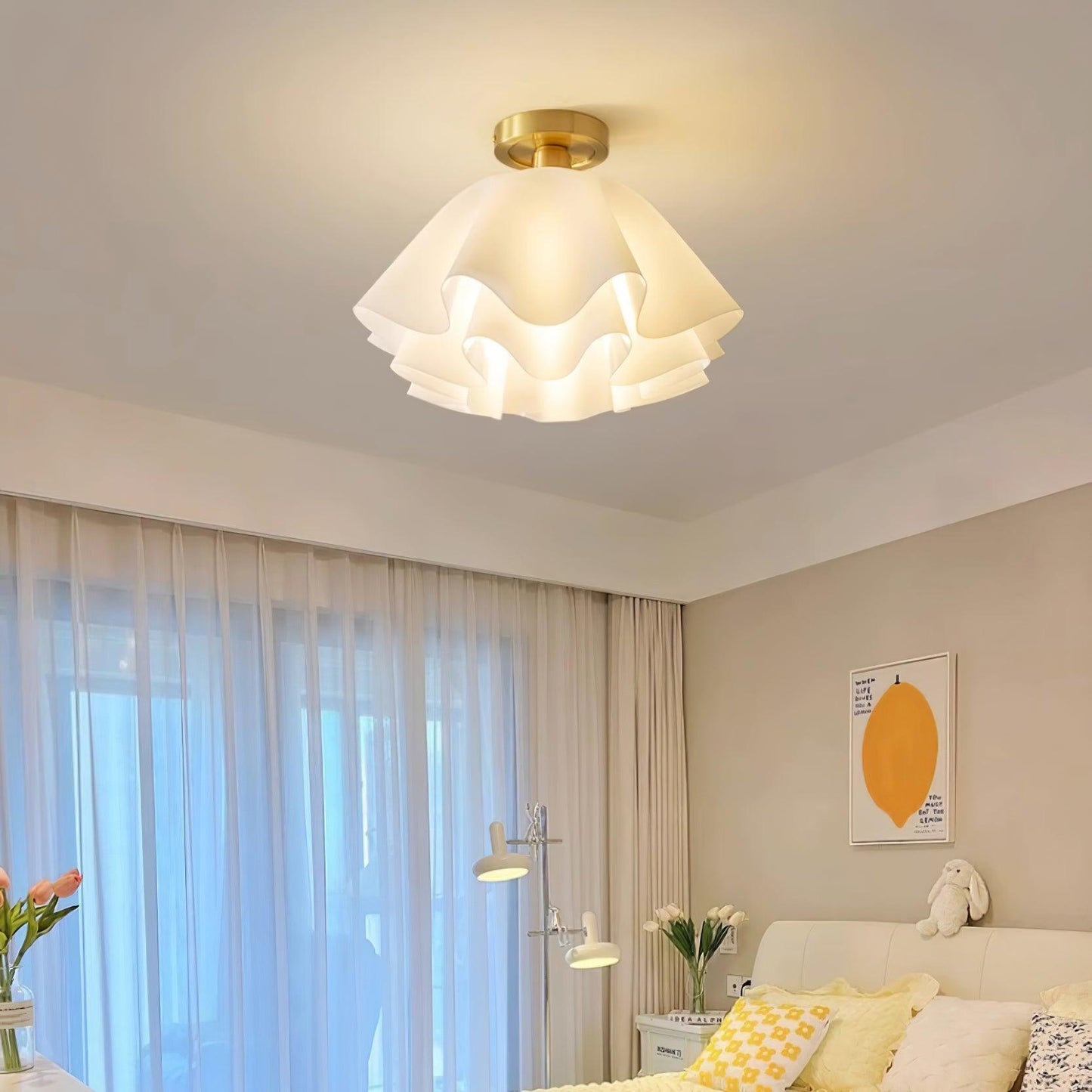 Plafondlamp Modern Gevouwen Design Acryl Koper E27 LED Woonkamer