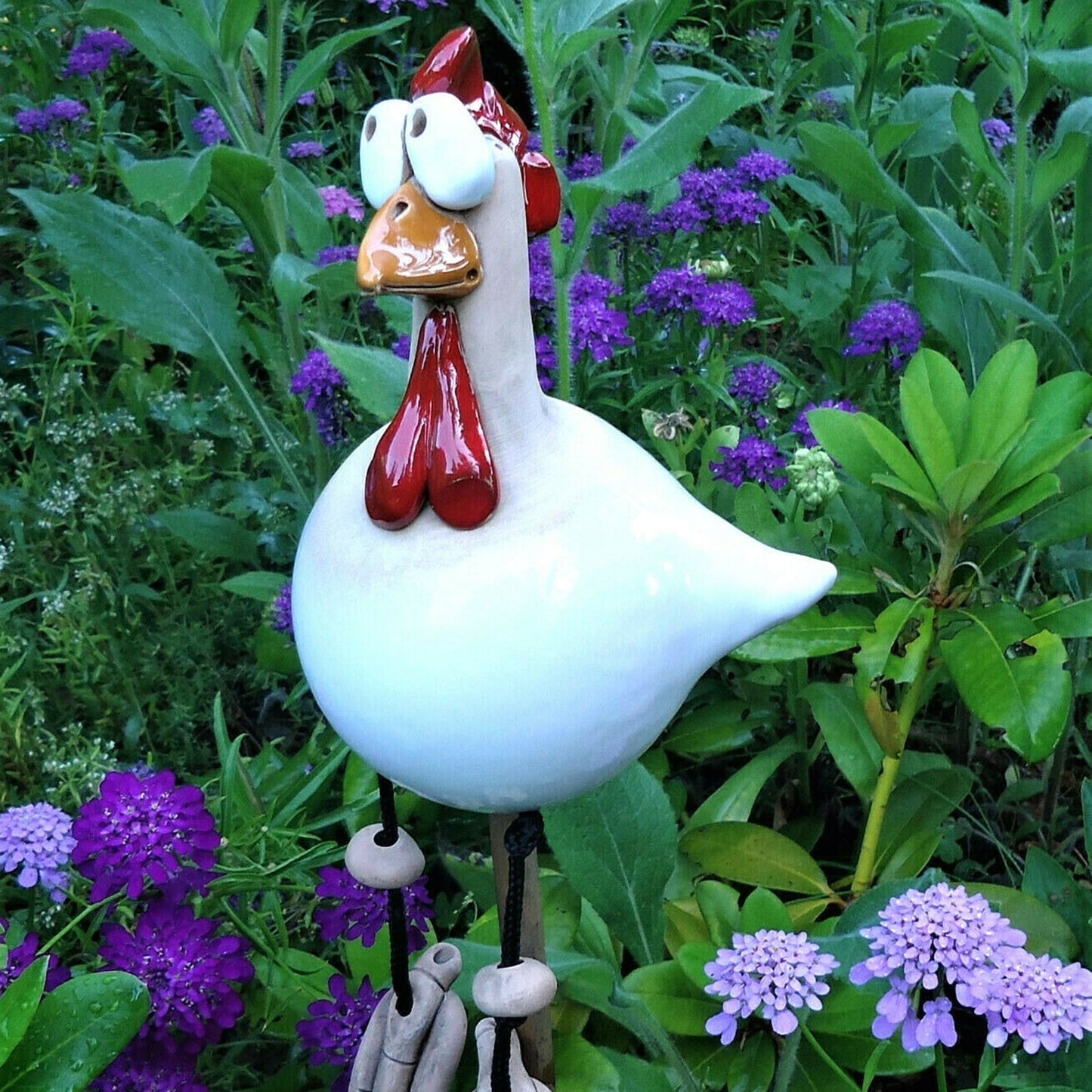 Decoratieve Kipdecoratie Weerbestendig Tuinbeeldje voor Hek of Terras