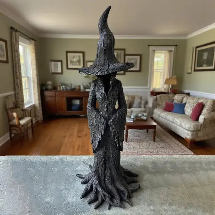 Handgemaakte Heksen Tuinfiguur 26cm Bescherming Natuurlijke Energie Weerbestendig Hars Sfeervol Exterieur Interieur Mystic Guardian