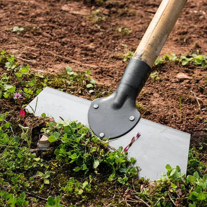Tuinschoffel met Brede Vlakke Stalen Kling en Houten Steel voor Onkruid Mossen Algen Tuinonderhoud Groenvoorziening