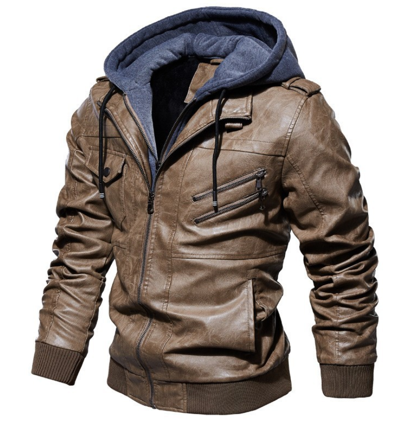 Gavino | Elegante e comoda giacca in pelle con cappuccio 1