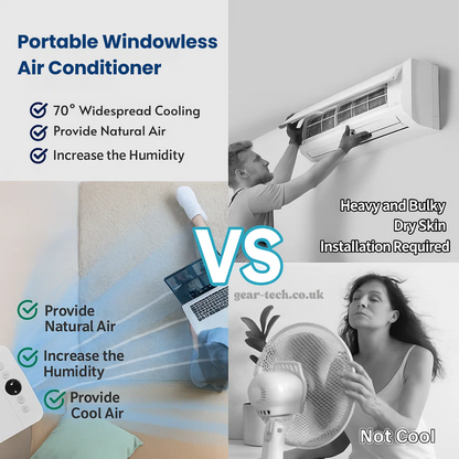 Draagbare Raambloze Aircooler met Afstandsbediening – 3-in-1 Luchtkoeler, Ventilator en Bevochtigingsfunctie voor Thuis en Kantoor