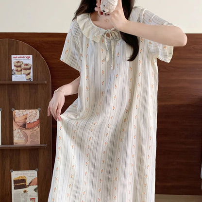 Bloemen Slaapkleding Set voor Vrouw Comfortabel Gestreept