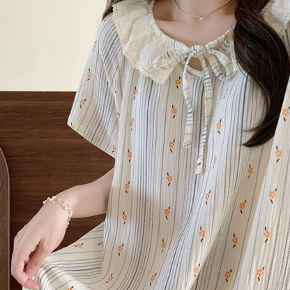 Bloemen Slaapkleding Set voor Vrouw Comfortabel Gestreept