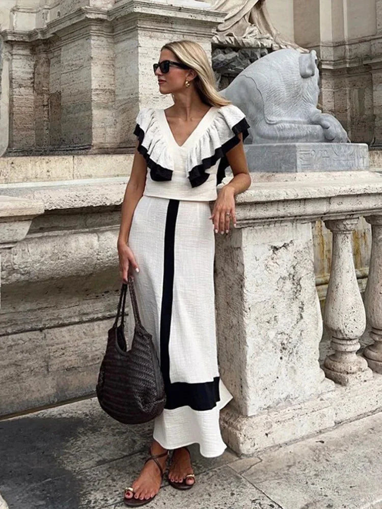 Vrouwen Rok Sets Zomerse Patchwork Stijl