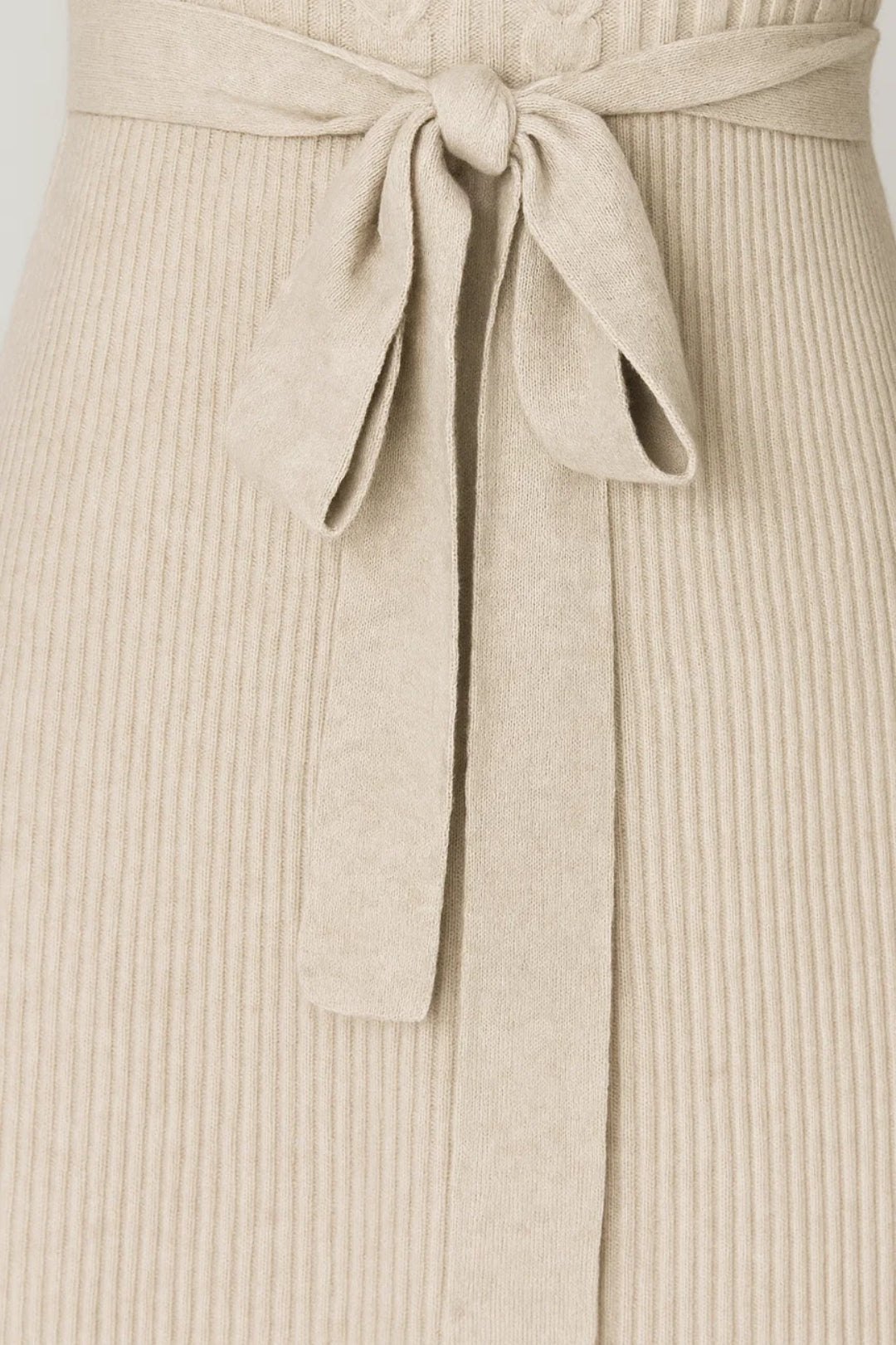 Midi Jurk Dames Lange Mouwen Gebreid met Ceintuur Casual