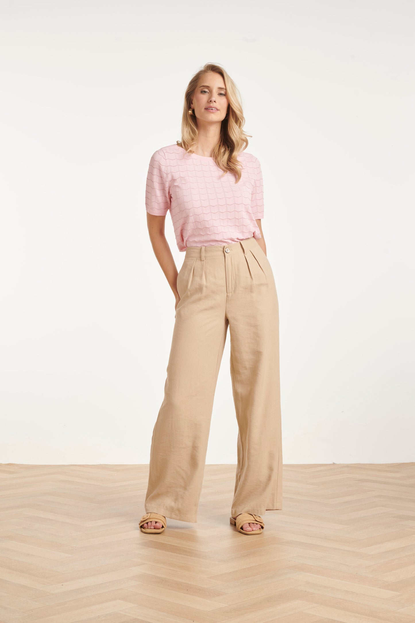 Gebreide Top Met Lurex | Luxe Roze - Gouden Top 2