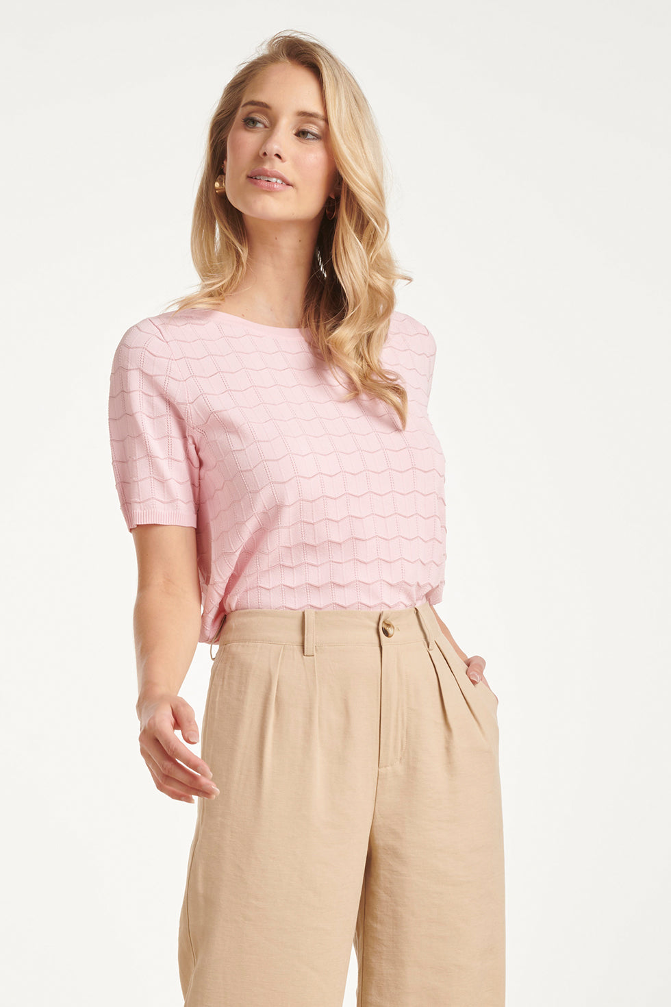Gebreide Top Met Lurex | Luxe Roze - Gouden Top 3