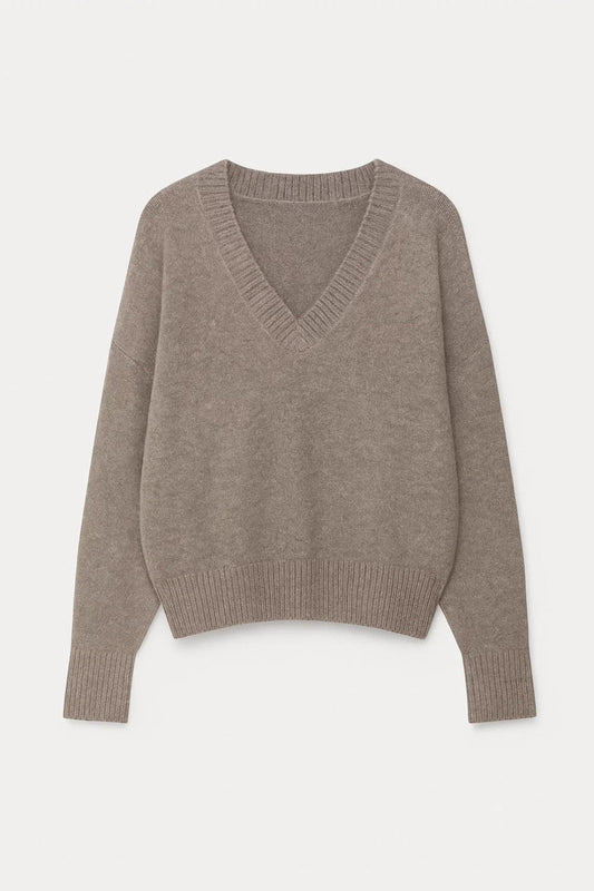 Dames Trui V-hals Lange Mouwen Geribbeld Casual Model - StudioMarella